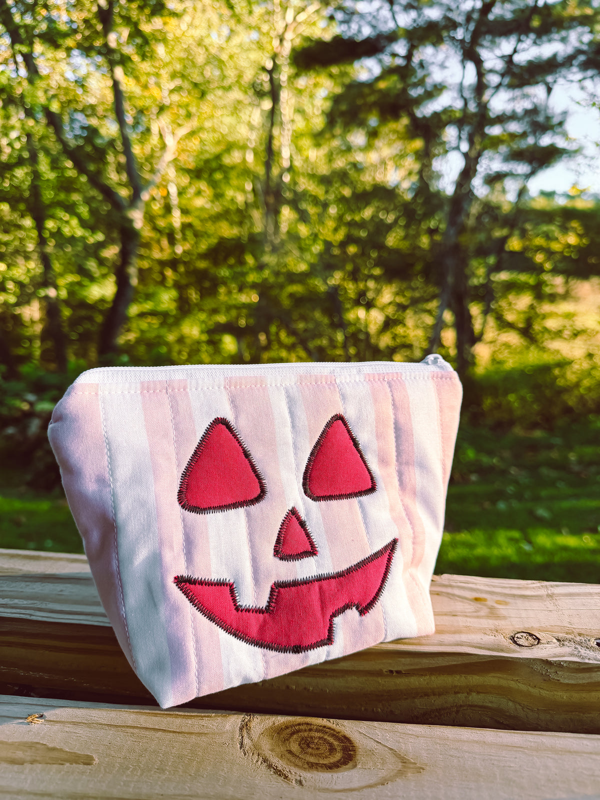 Pumpkin bag, Medium Pink Stripes